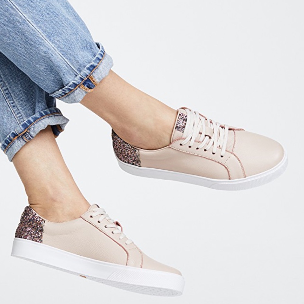 Ivory Contrast Snake Textured Lace Up Sneakers